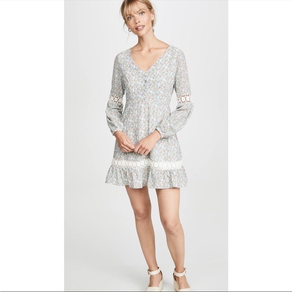 cupcakes and cashmere womens harmoni printed long sleeve dress with trims Dress - Picture 4 of 8